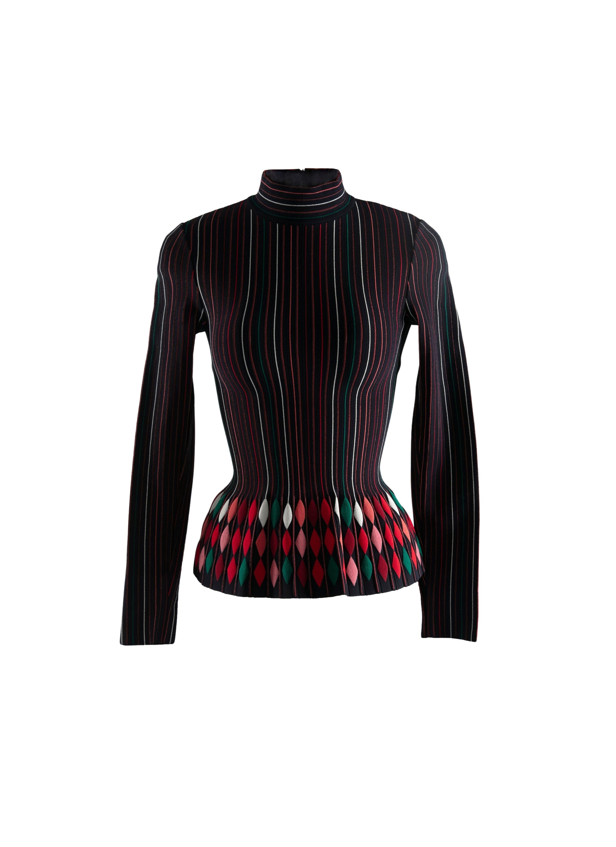 Pull manches longues à motif coloré - Multicolore