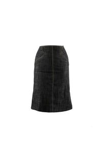 Straight skirt with lace fastening - Black intense