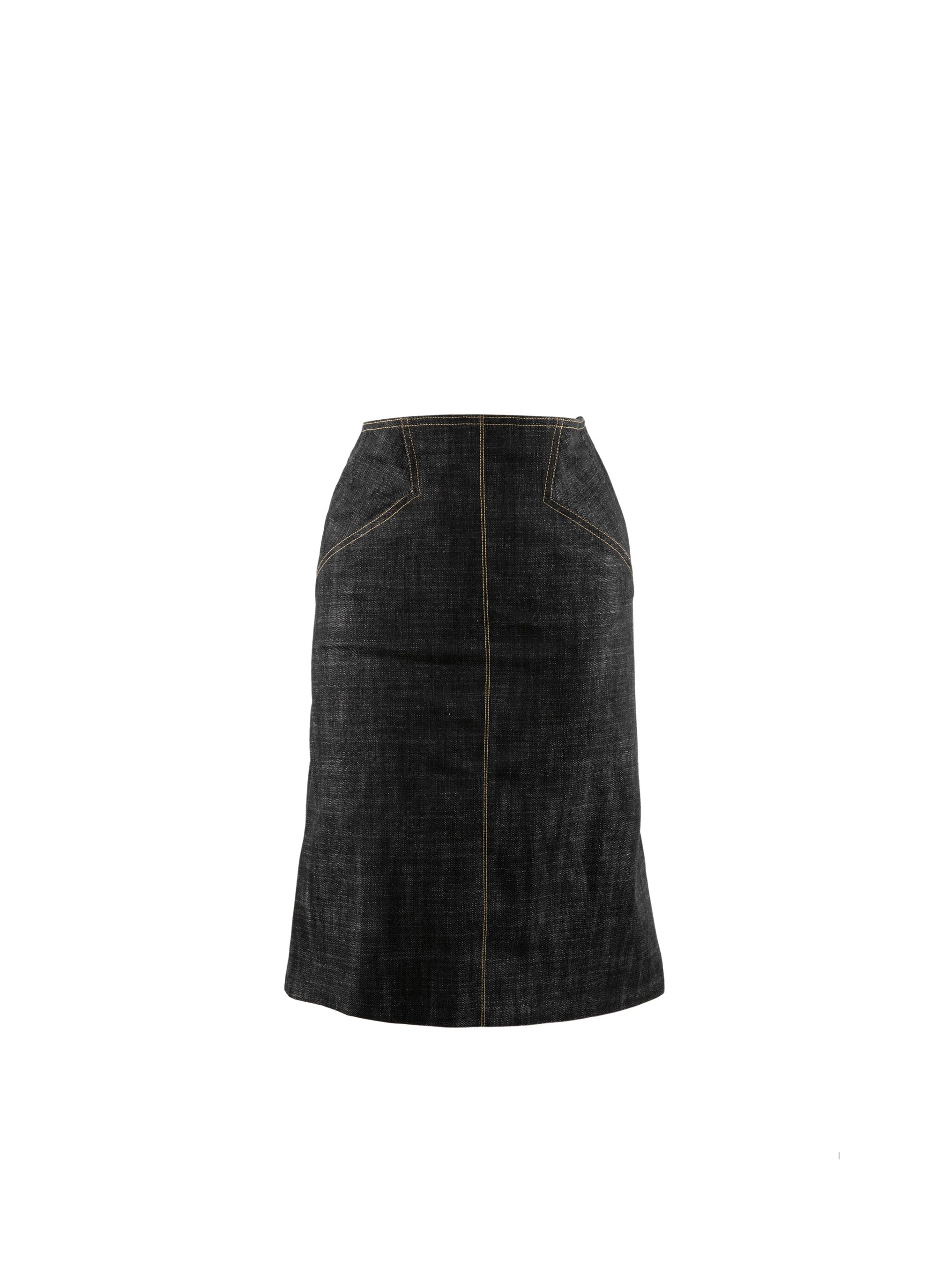 Straight skirt with lace fastening - Black intense