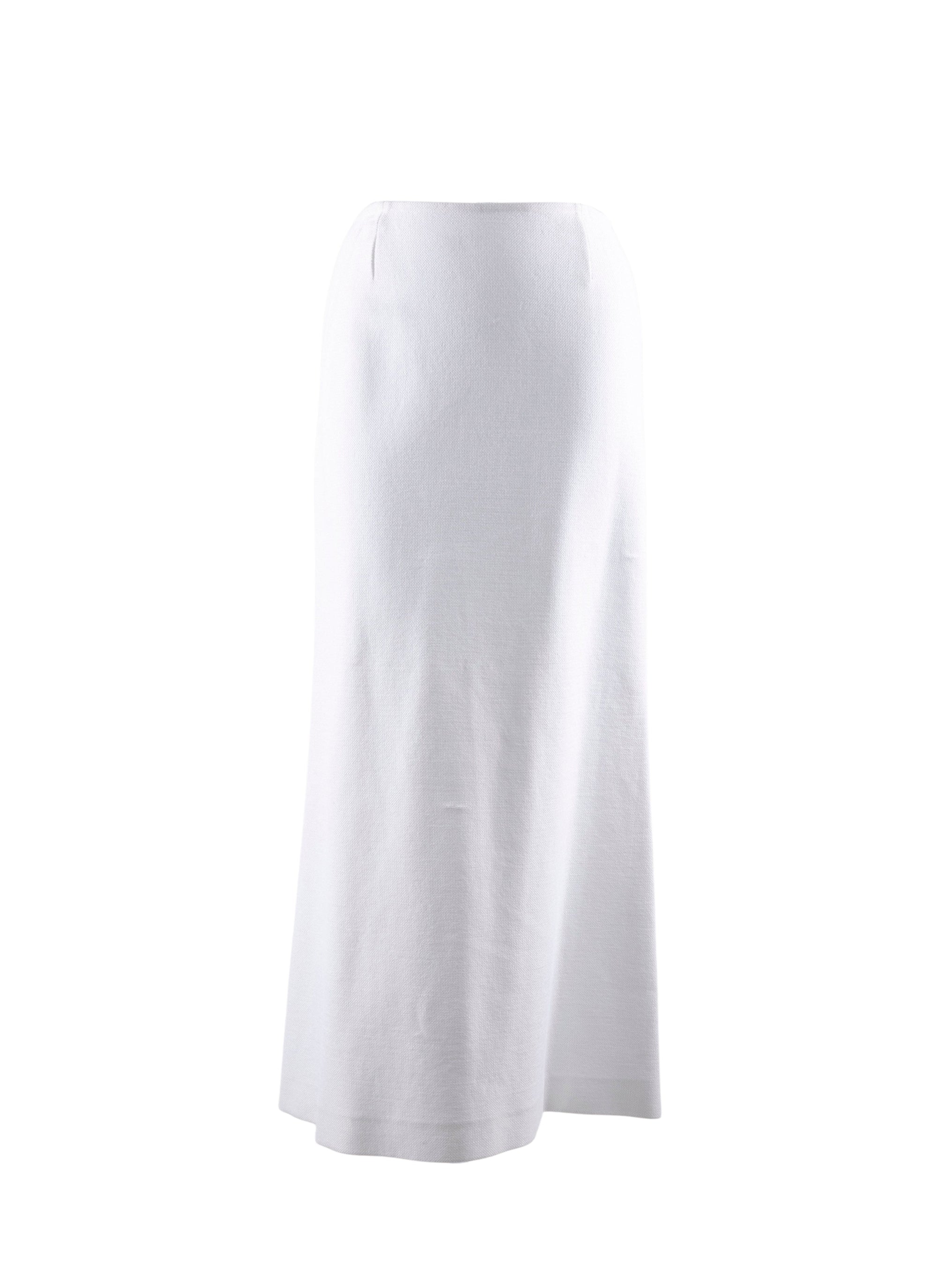 Fitted plain long skirt - Optic White