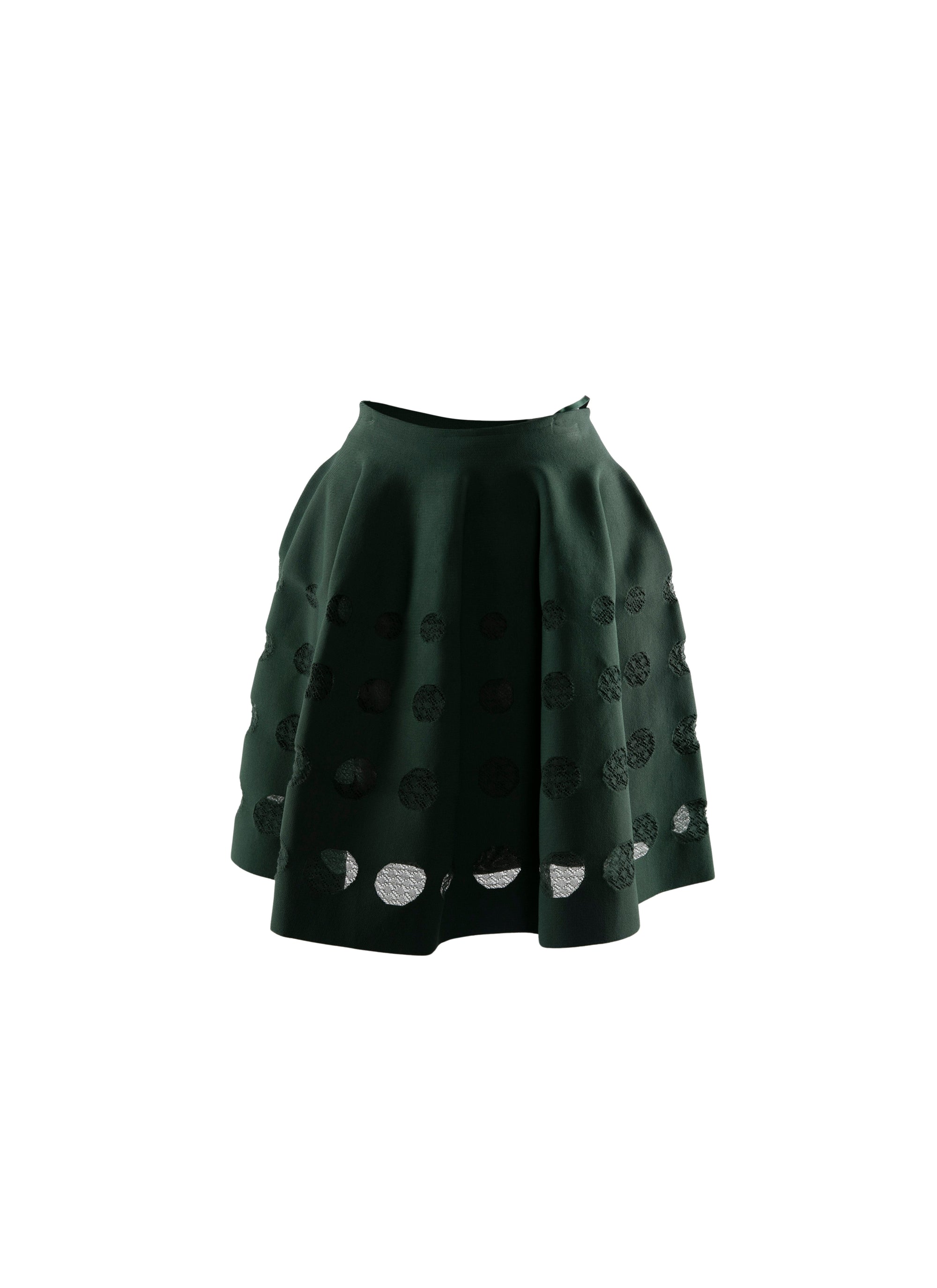 Short skater skirt with lace details - Fir