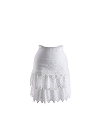 Short skirt with ruffles - Optic White