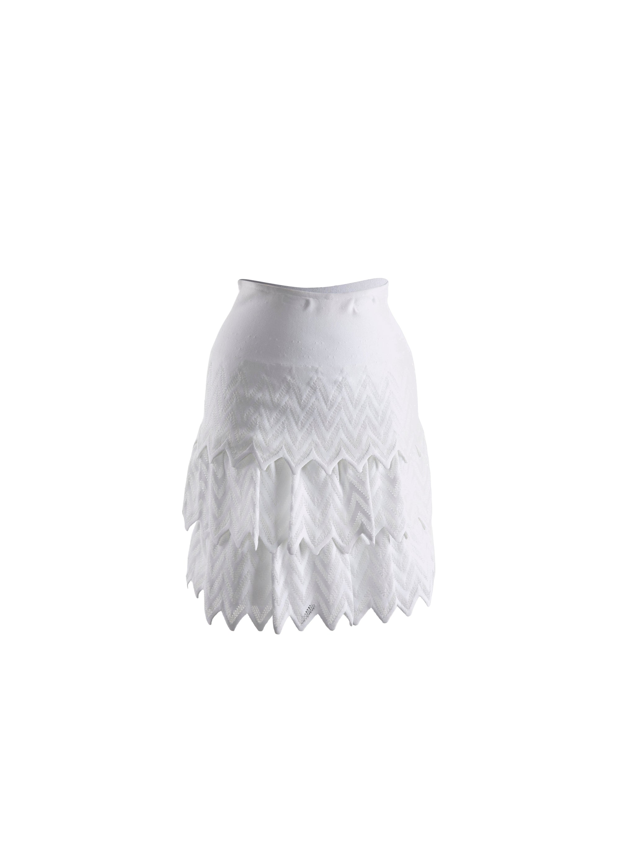 Short skirt with ruffles - Optic White