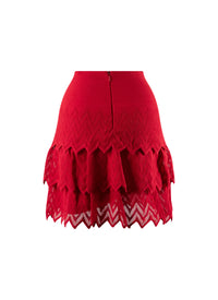Short ruffled skirt - Lacquer