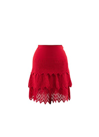 Short ruffled skirt - Lacquer