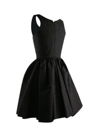 Sleeveless short petal dress - Black