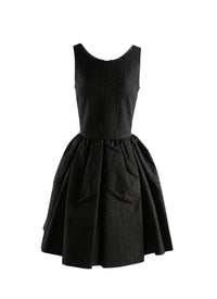 Sleeveless short petal dress - Black