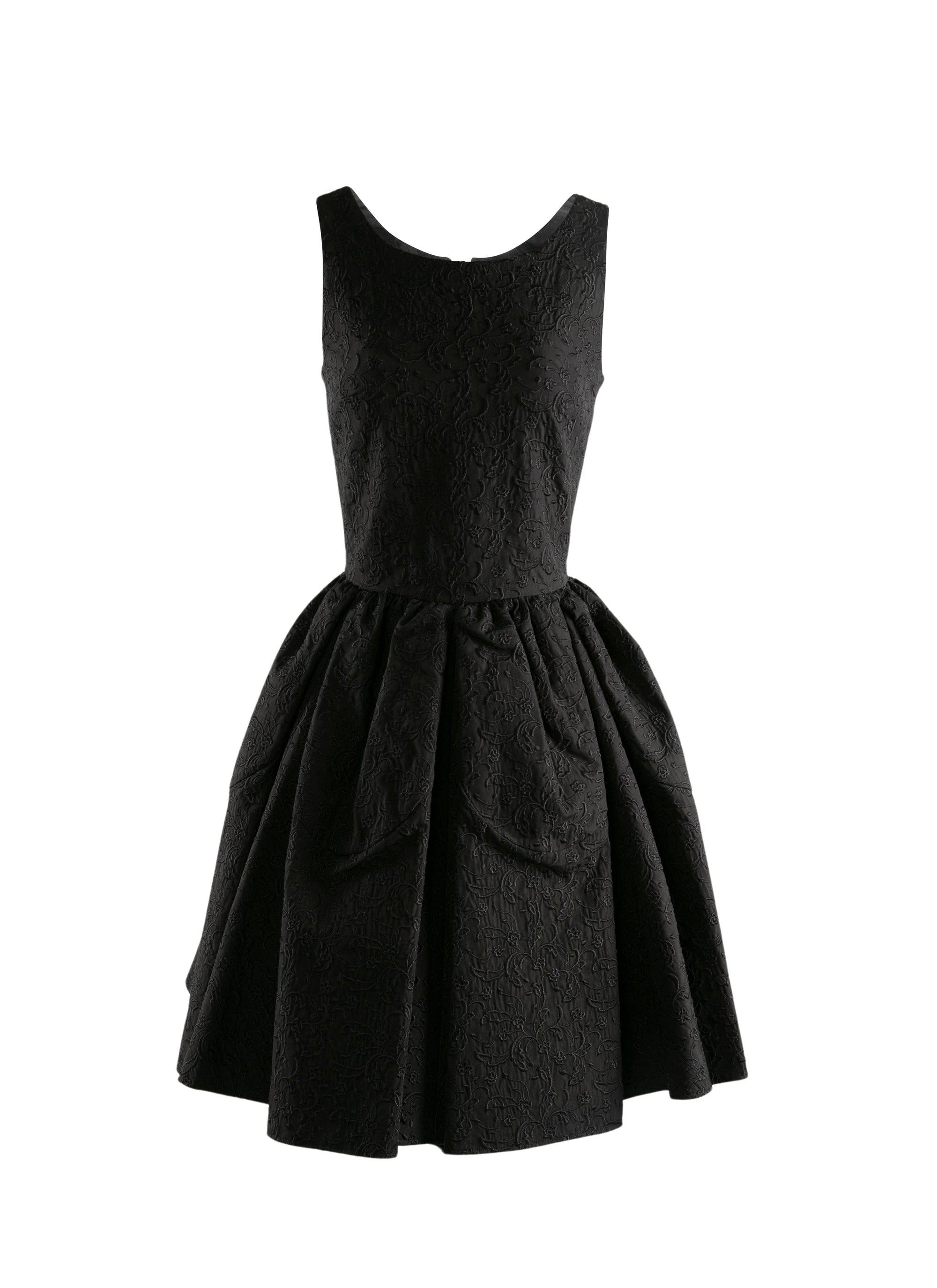 Sleeveless short petal dress - Black