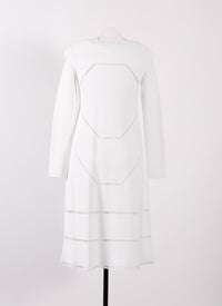 Guarani mesh long-sleeved dress - Optic White