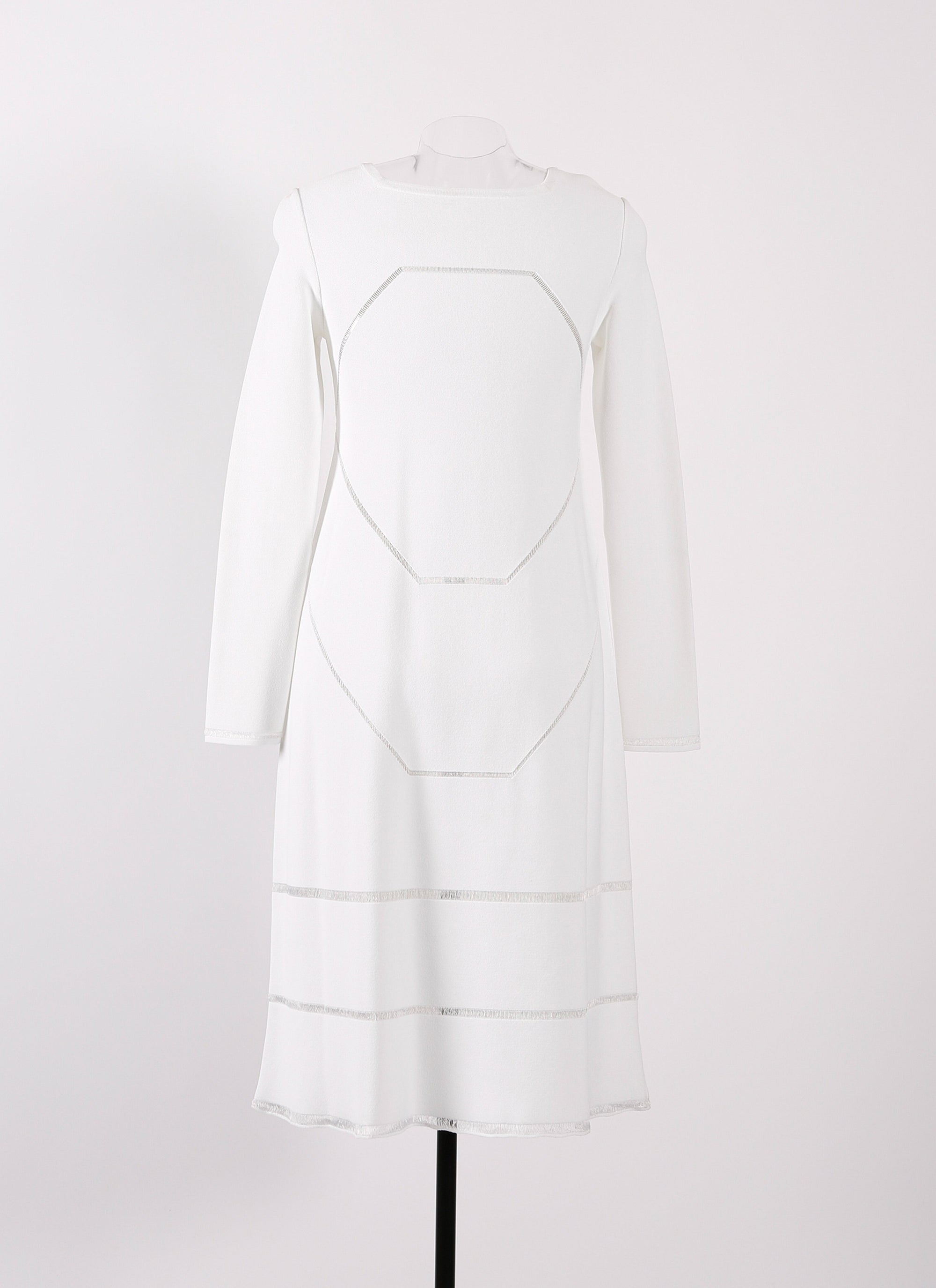 Guarani mesh long-sleeved dress - Optic White