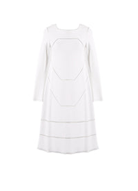 Robe à manches longues Guarani en maille - Blanc Optique