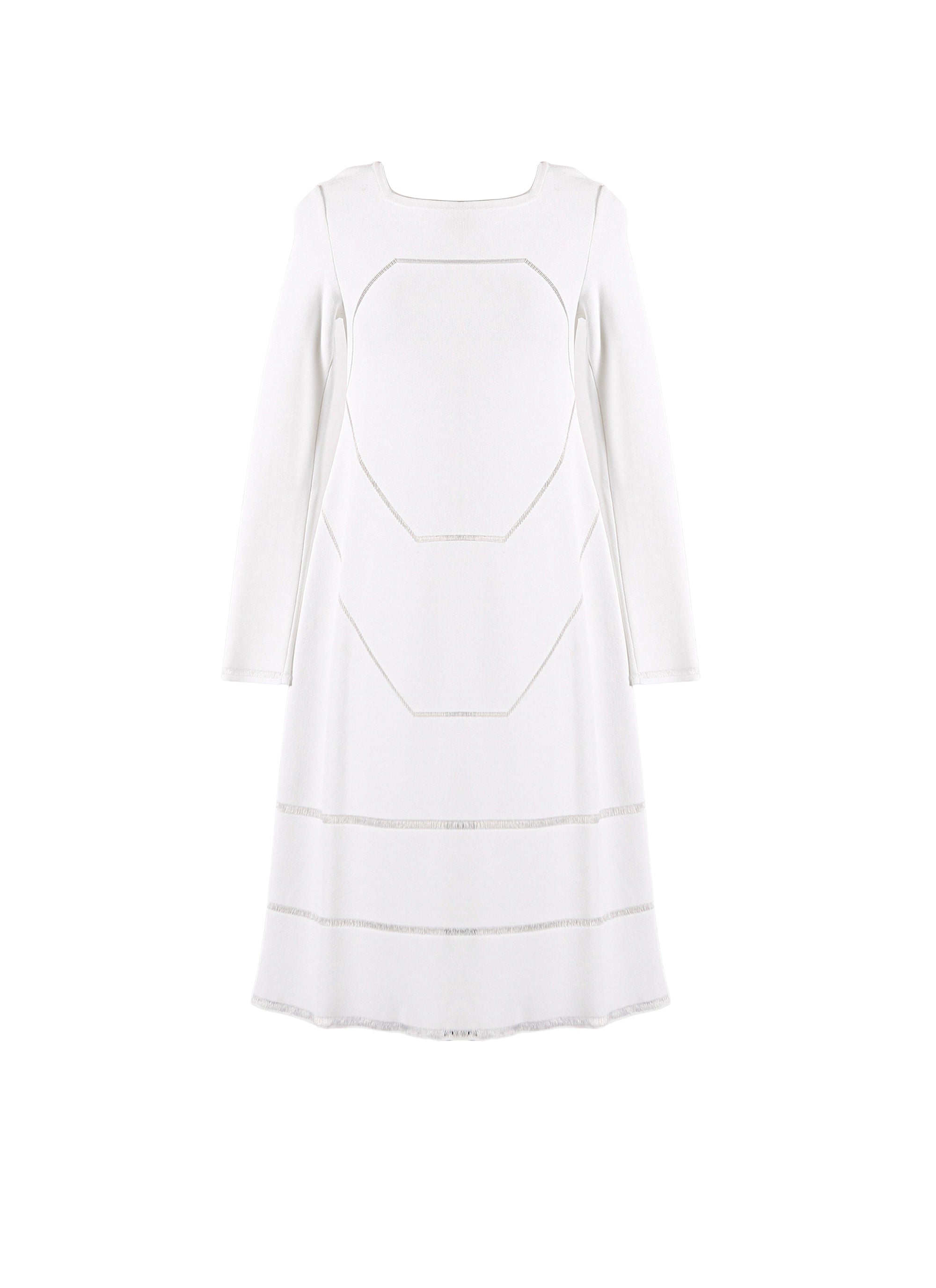 Robe à manches longues Guarani en maille - Blanc Optique