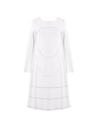Guarani mesh long-sleeved dress - Optic White