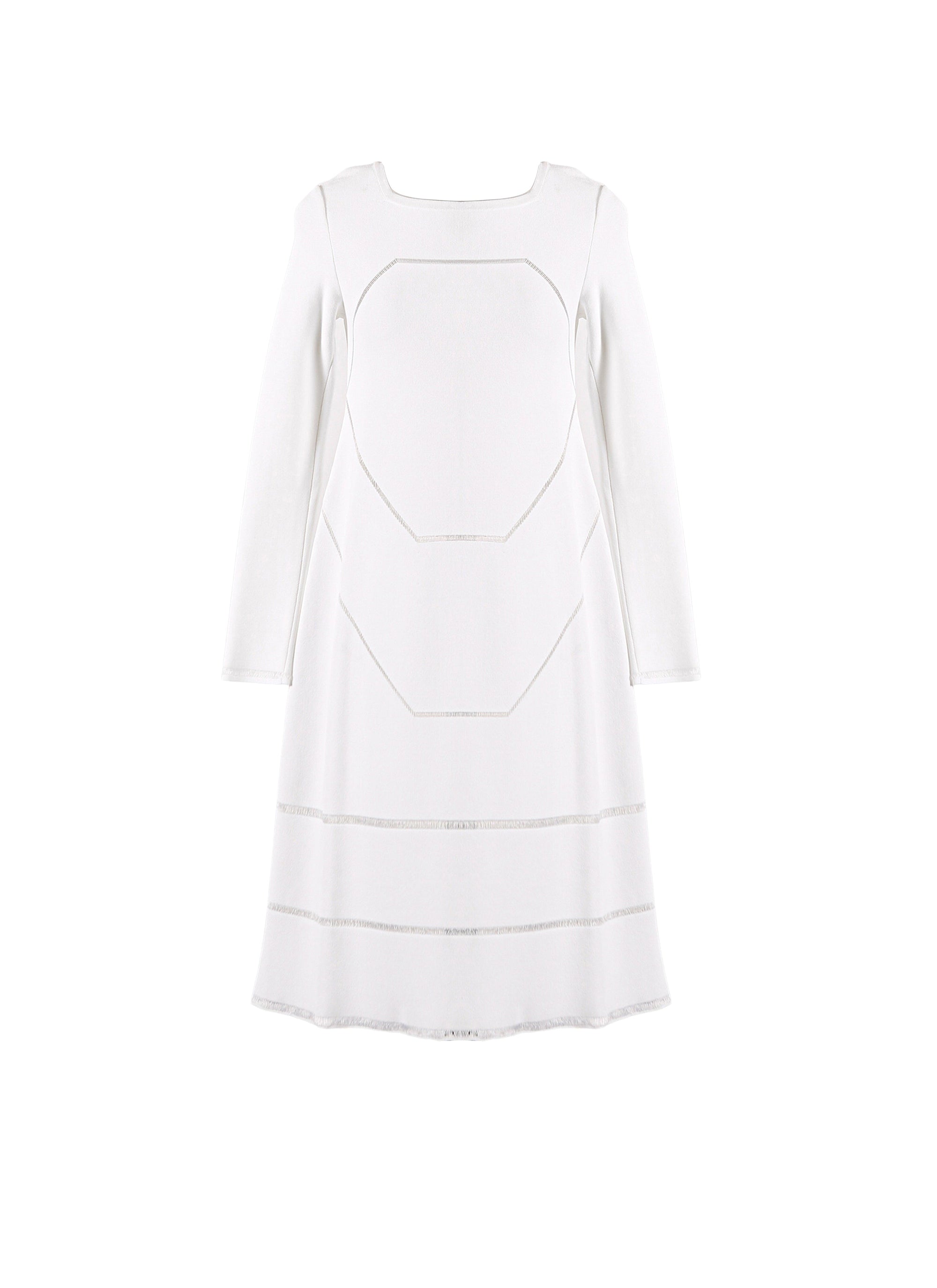 Guarani mesh long-sleeved dress - Optic White