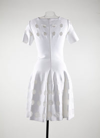 Robe à manches courtes à motif en tulle - Blanc Optique