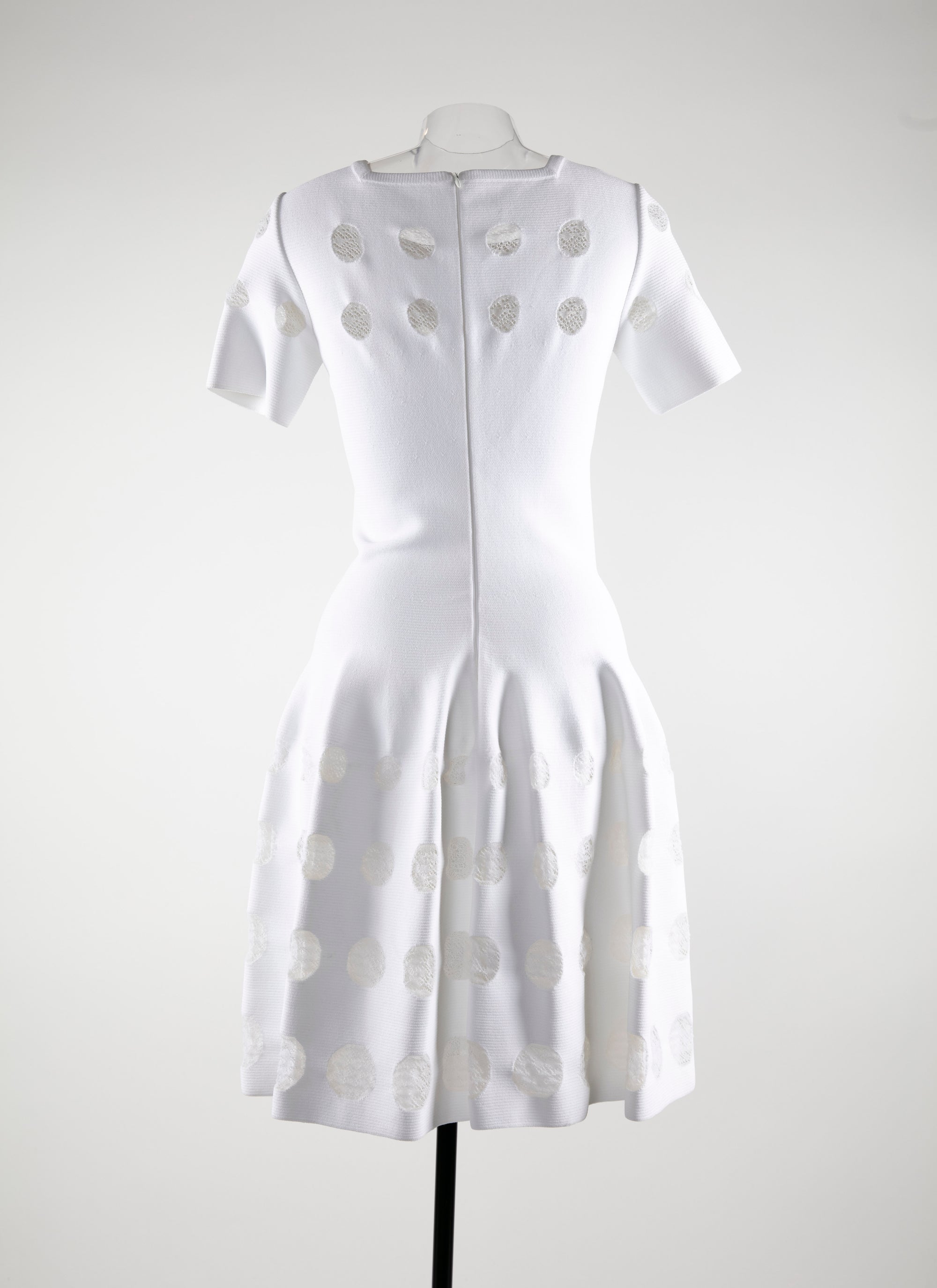 Robe à manches courtes à motif en tulle - Blanc Optique