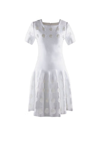 Robe à manches courtes à motif en tulle - Blanc Optique