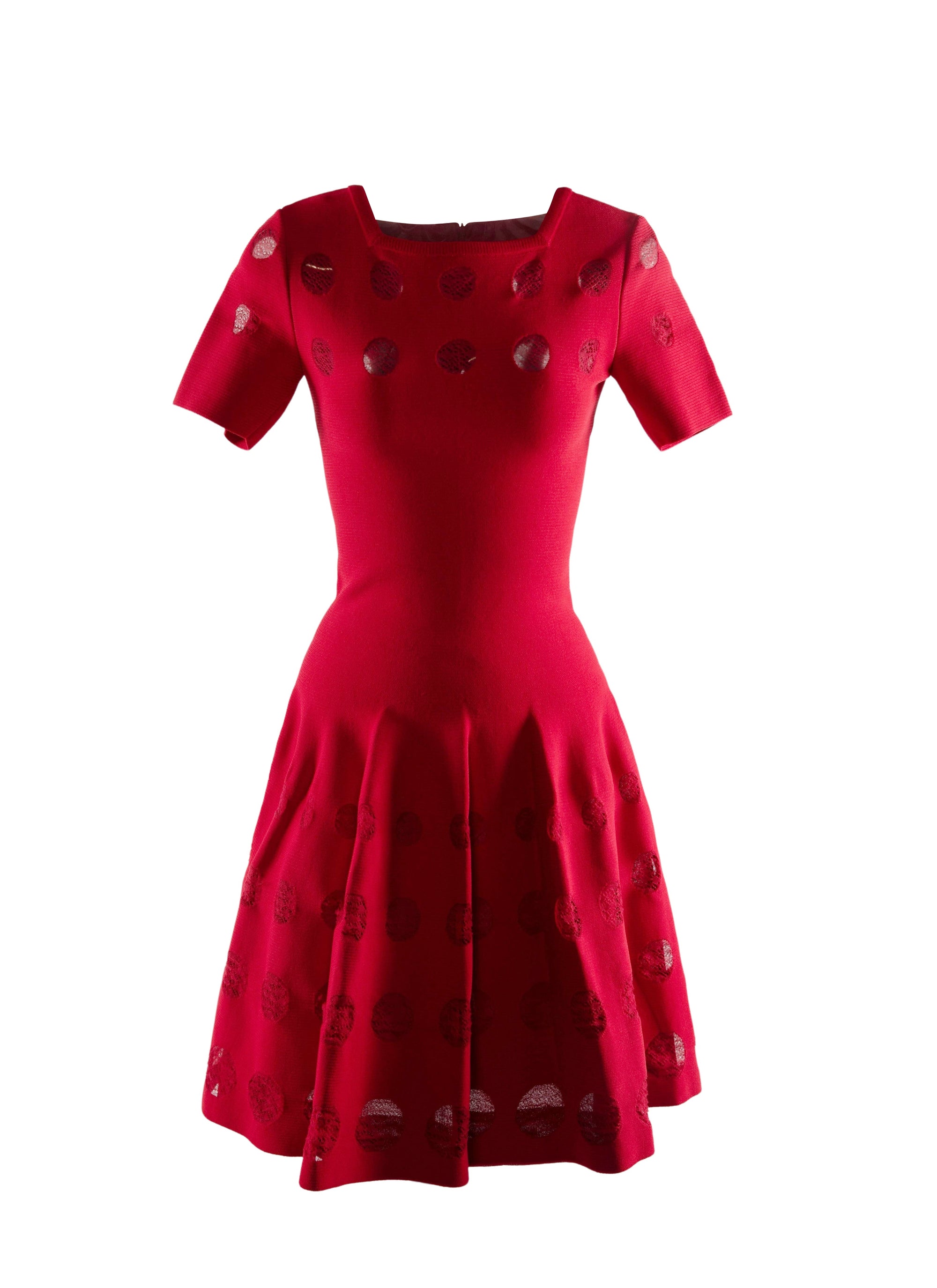 Short-sleeved tulle dress - Lacquer
