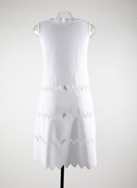 Robe à motif en tulle et ourlet festonné - Blanc Optique