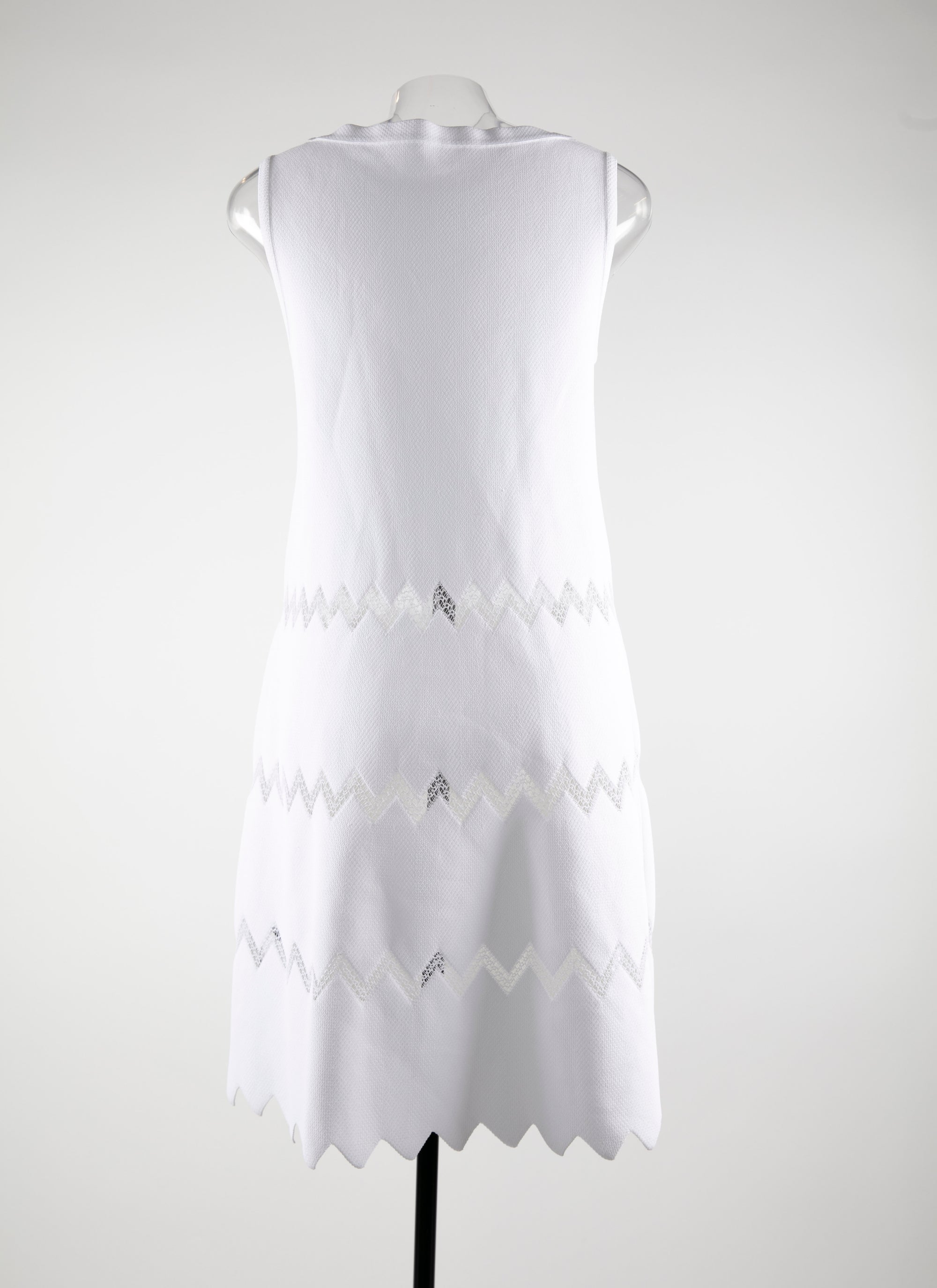Robe à motif en tulle et ourlet festonné - Blanc Optique