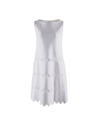 Robe à motif en tulle et ourlet festonné - Blanc Optique