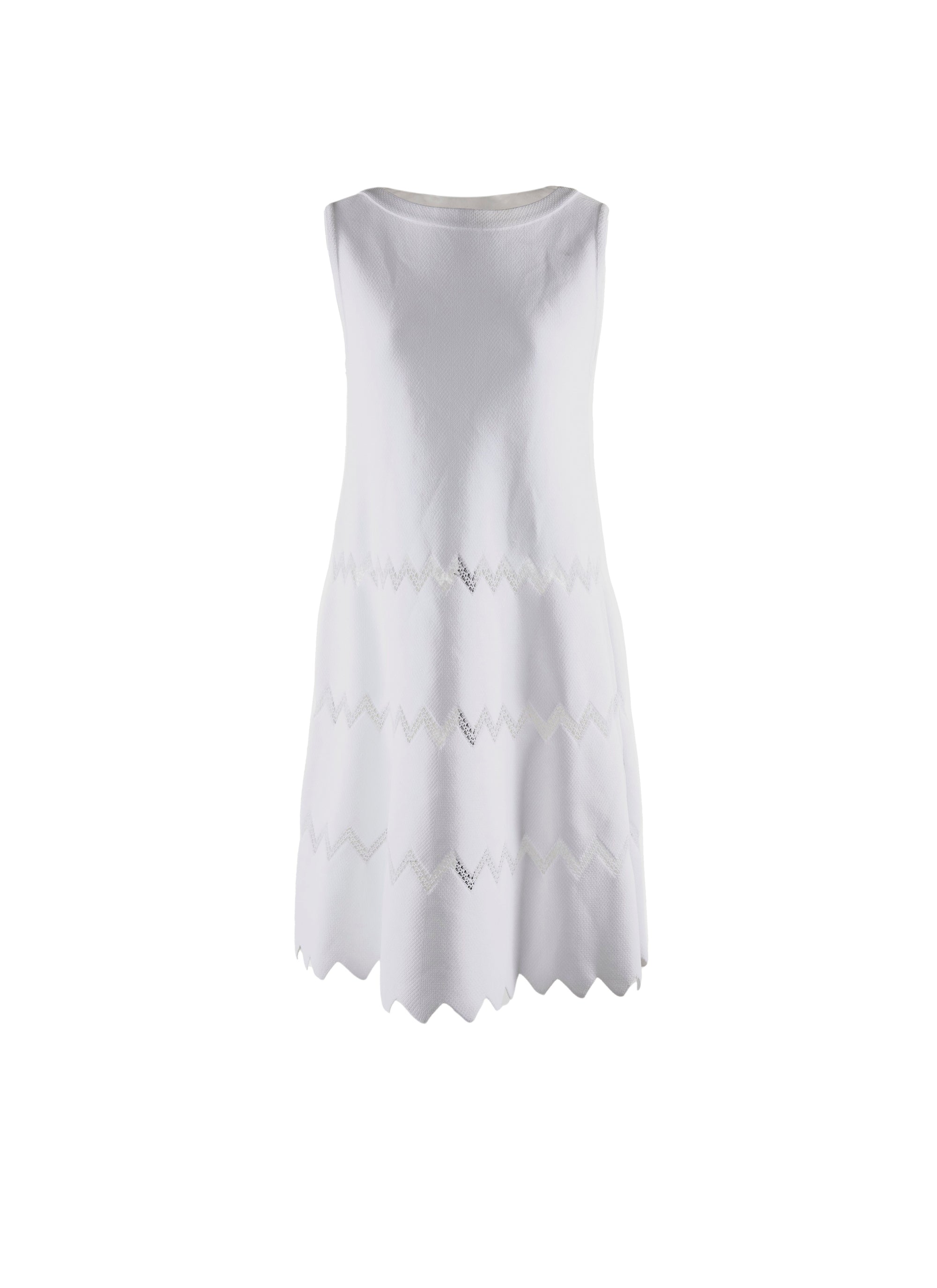 Robe à motif en tulle et ourlet festonné - Blanc Optique