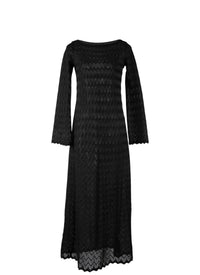 Robe à manches longues en dentelle - Noir