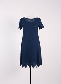 Robe à manches courtes Jamaica en maille - Marine