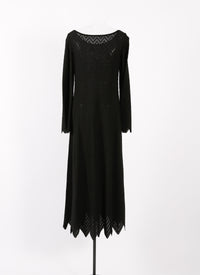 Jamaica long sleeve knitted dress - Black intense