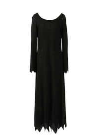 Jamaica long sleeve knitted dress - Black intense