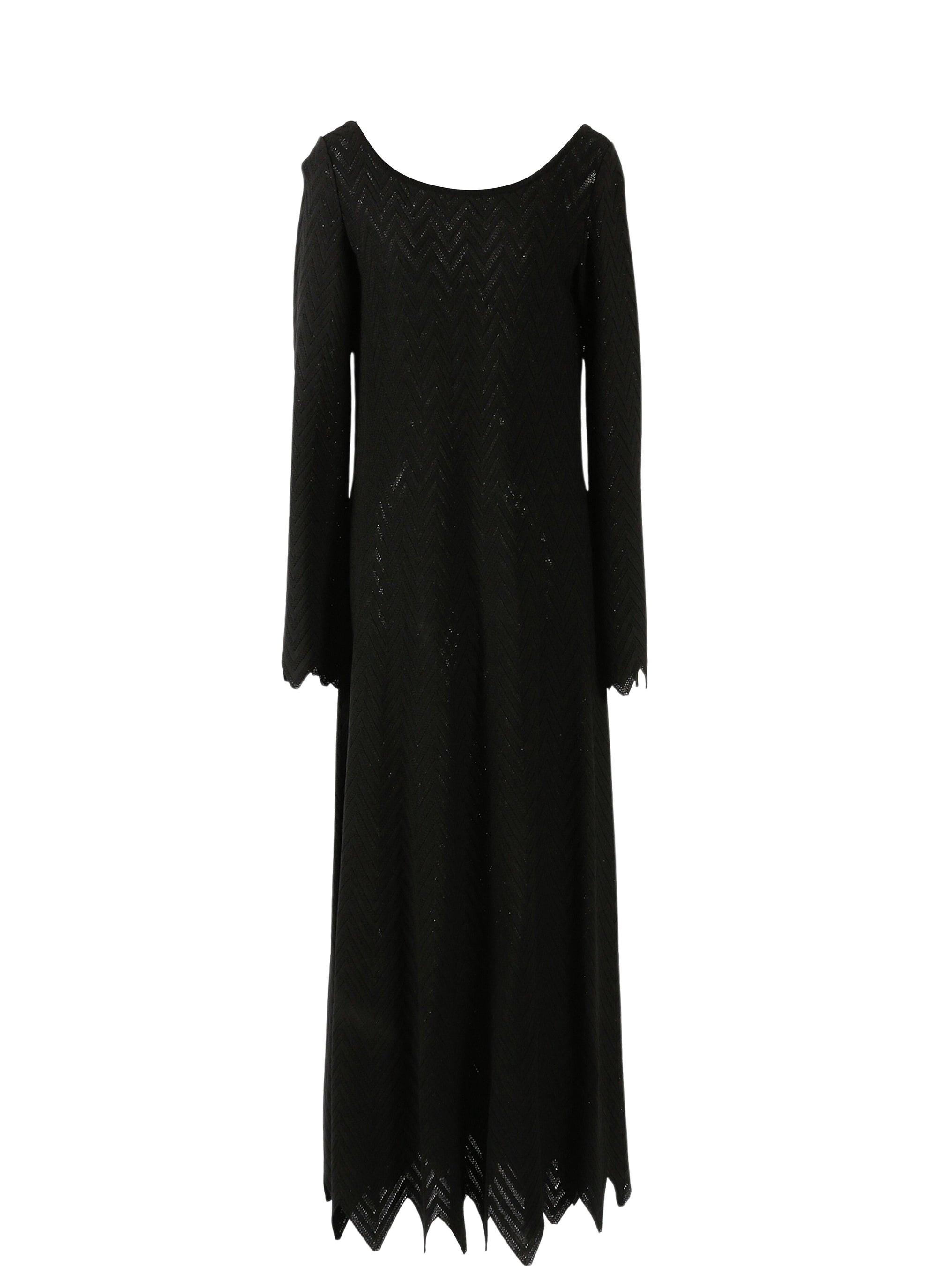 Jamaica long sleeve knitted dress - Black intense