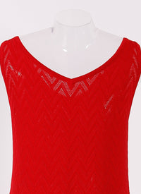 Jamaica sleeveless knitted dress - Lacquer