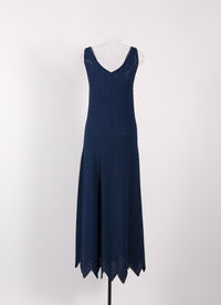 Jamaica sleeveless knitted dress - Navy