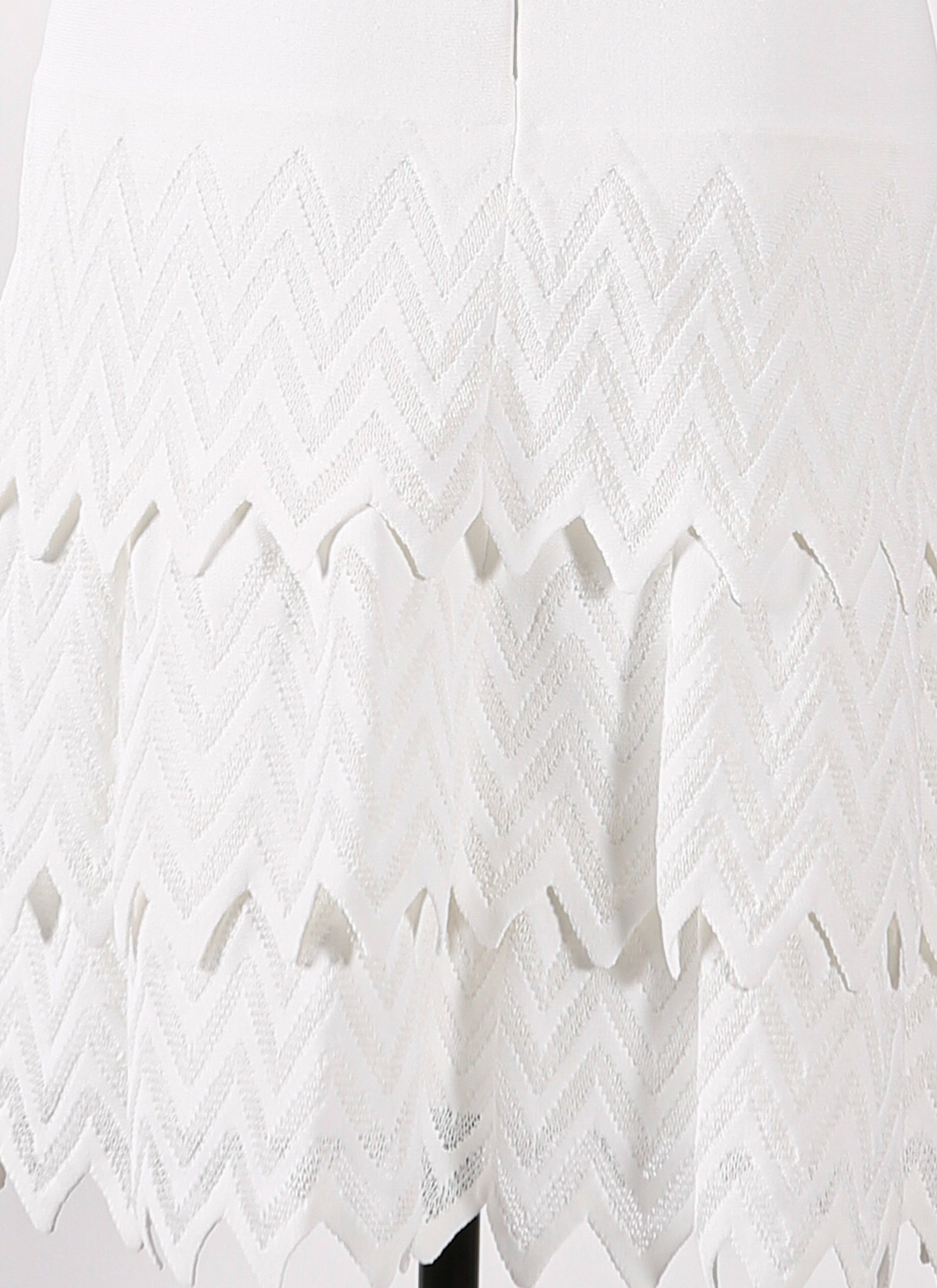 Robe sans manches à volants en maille - Blanc Optique