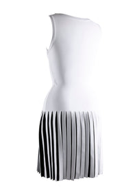Robe courte sans manches à plis - Blanc & Noir