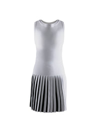 Robe courte sans manches à plis - Blanc & Noir