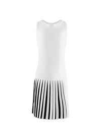 Robe courte sans manches à plis - Blanc & Noir