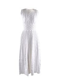Sleeveless origami effect pleated nigali dress - Optic White