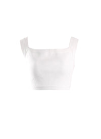Raffia sleeveless top - Optic White