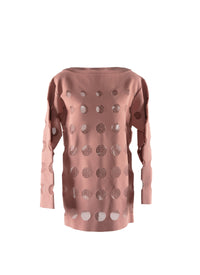Pull à manches longues à motif en cercle - Caramel
