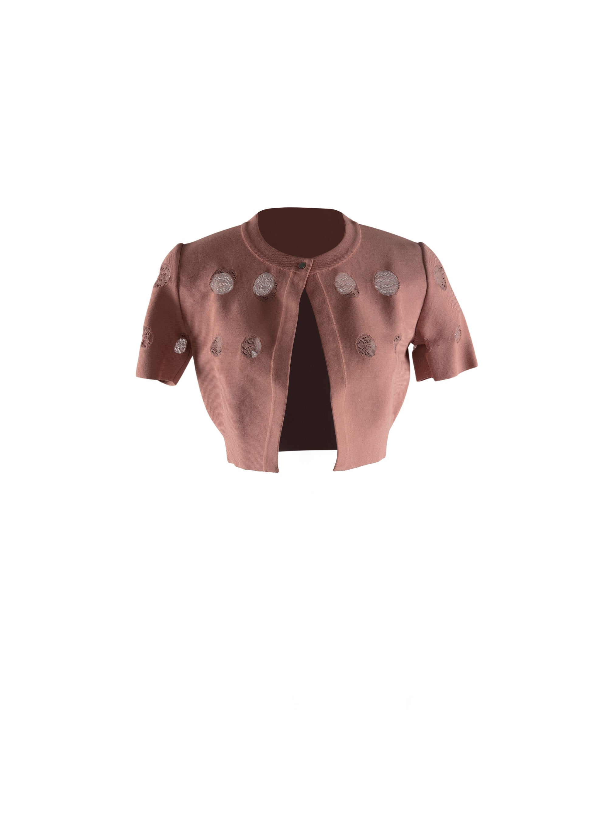 Atlas knitted short-sleeved cardigan - Caramel