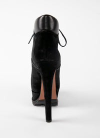 Bottines à plateforme haute 165 en velours - Noir