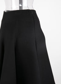 Jupe patineuse unie - Noir
