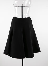 Jupe patineuse unie - Noir