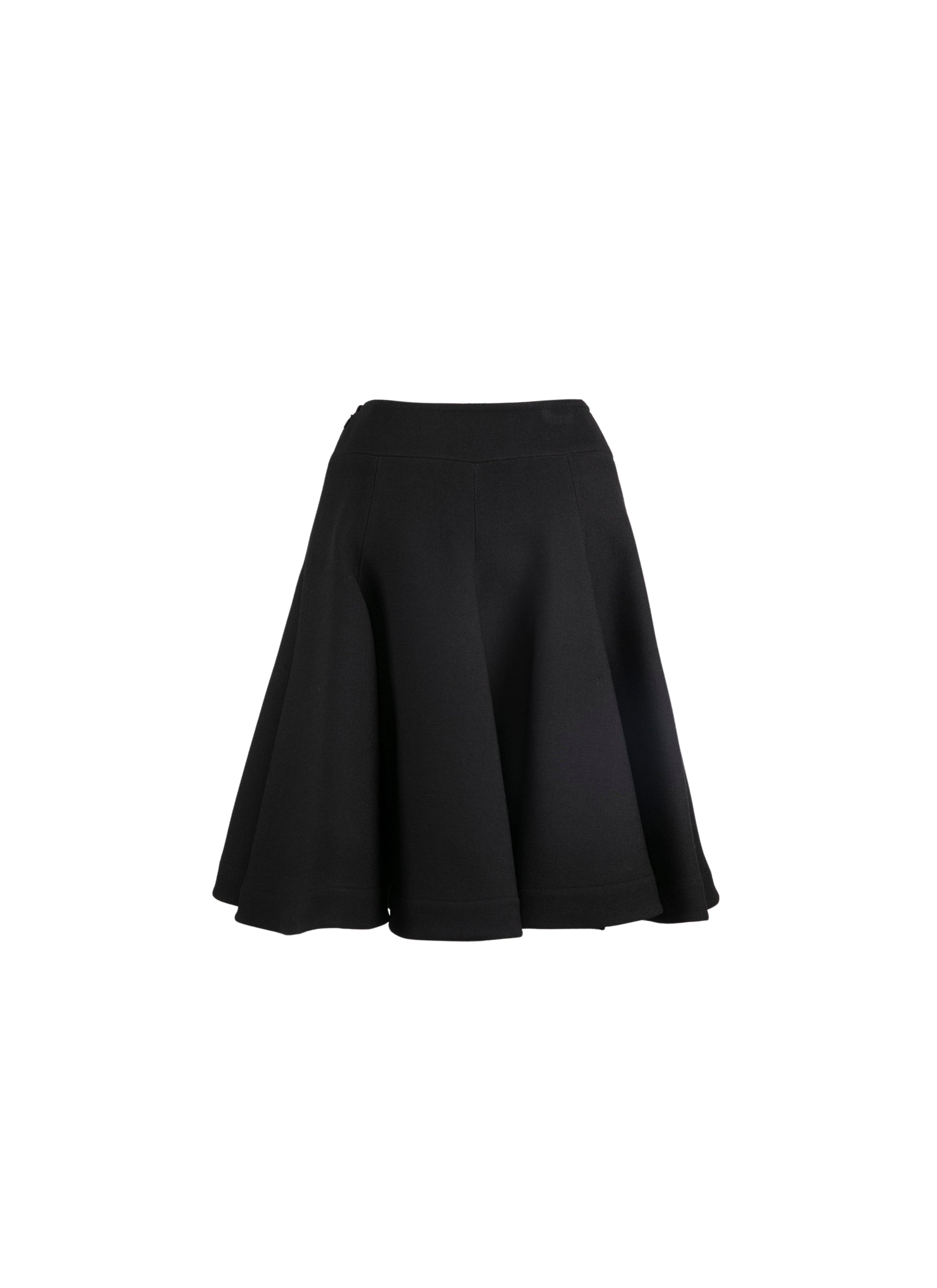 Jupe patineuse unie - Noir