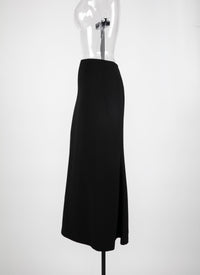 Plain midi skirt - Black intense