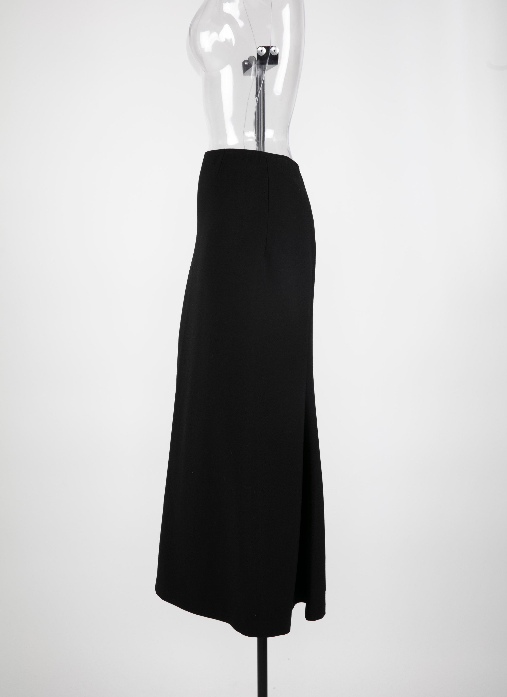 Plain midi skirt - Black intense