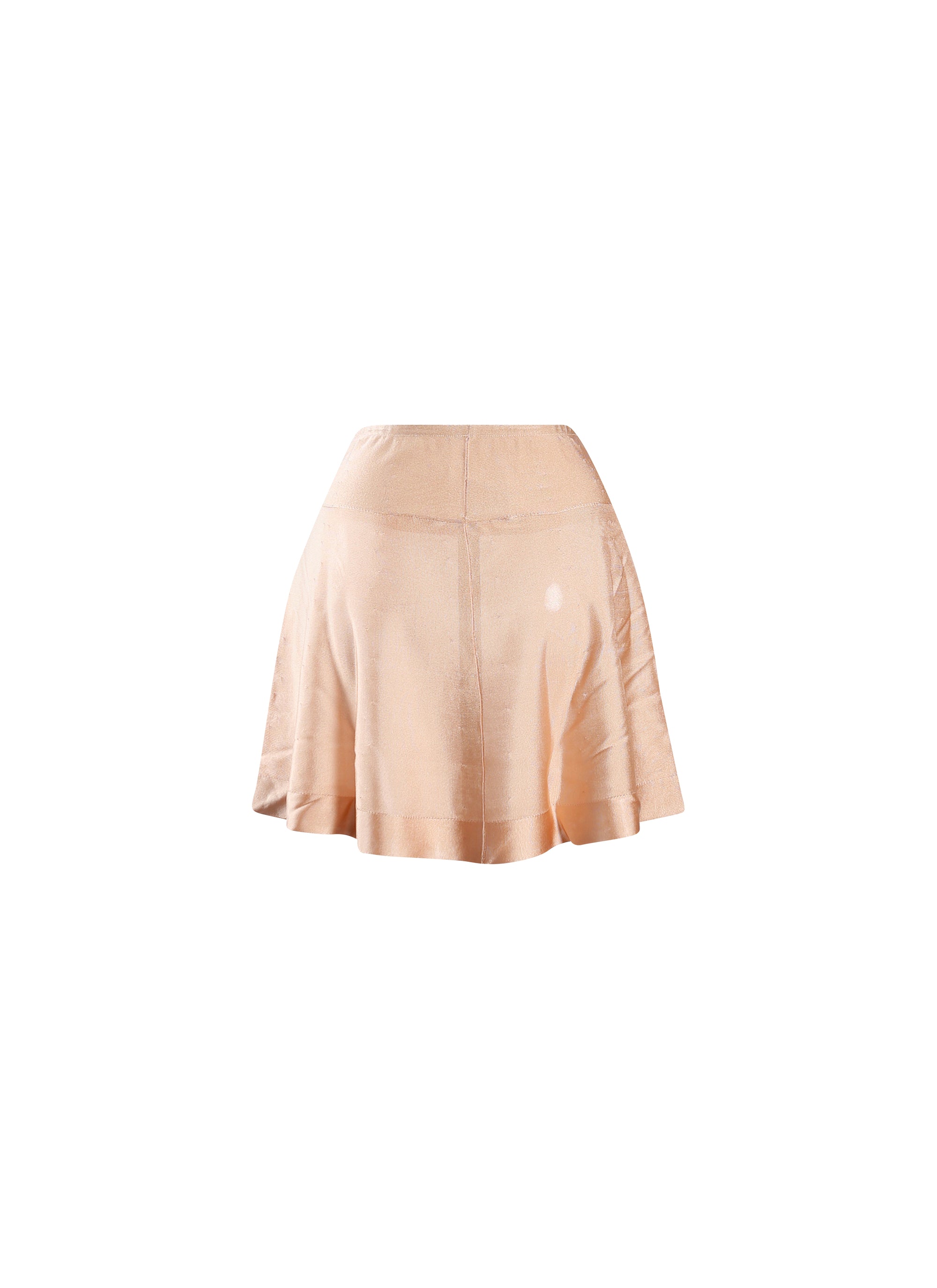 Short Plain Sheer Skirt Back - Flesh
