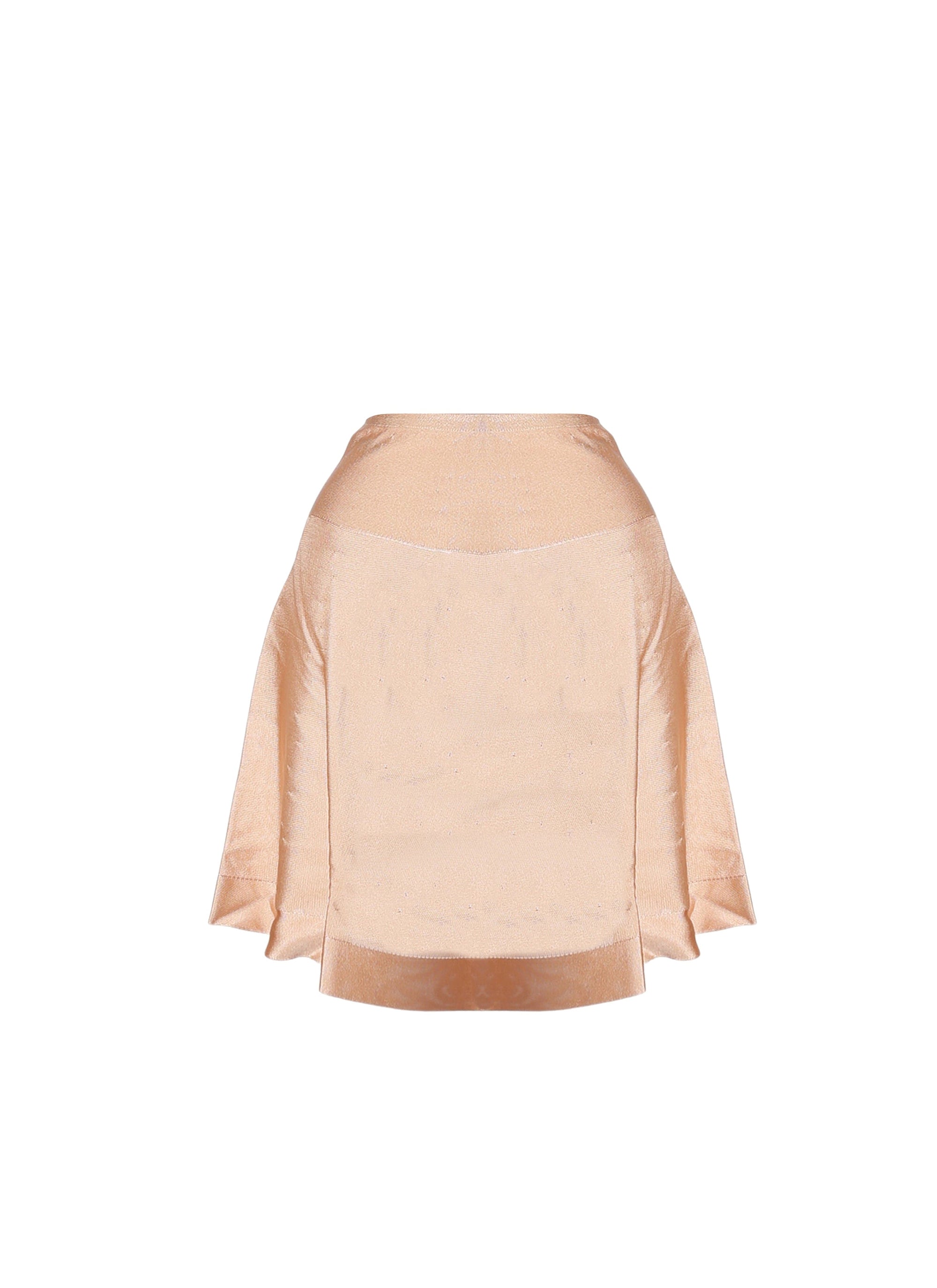 Short Plain Sheer Skirt Back - Flesh