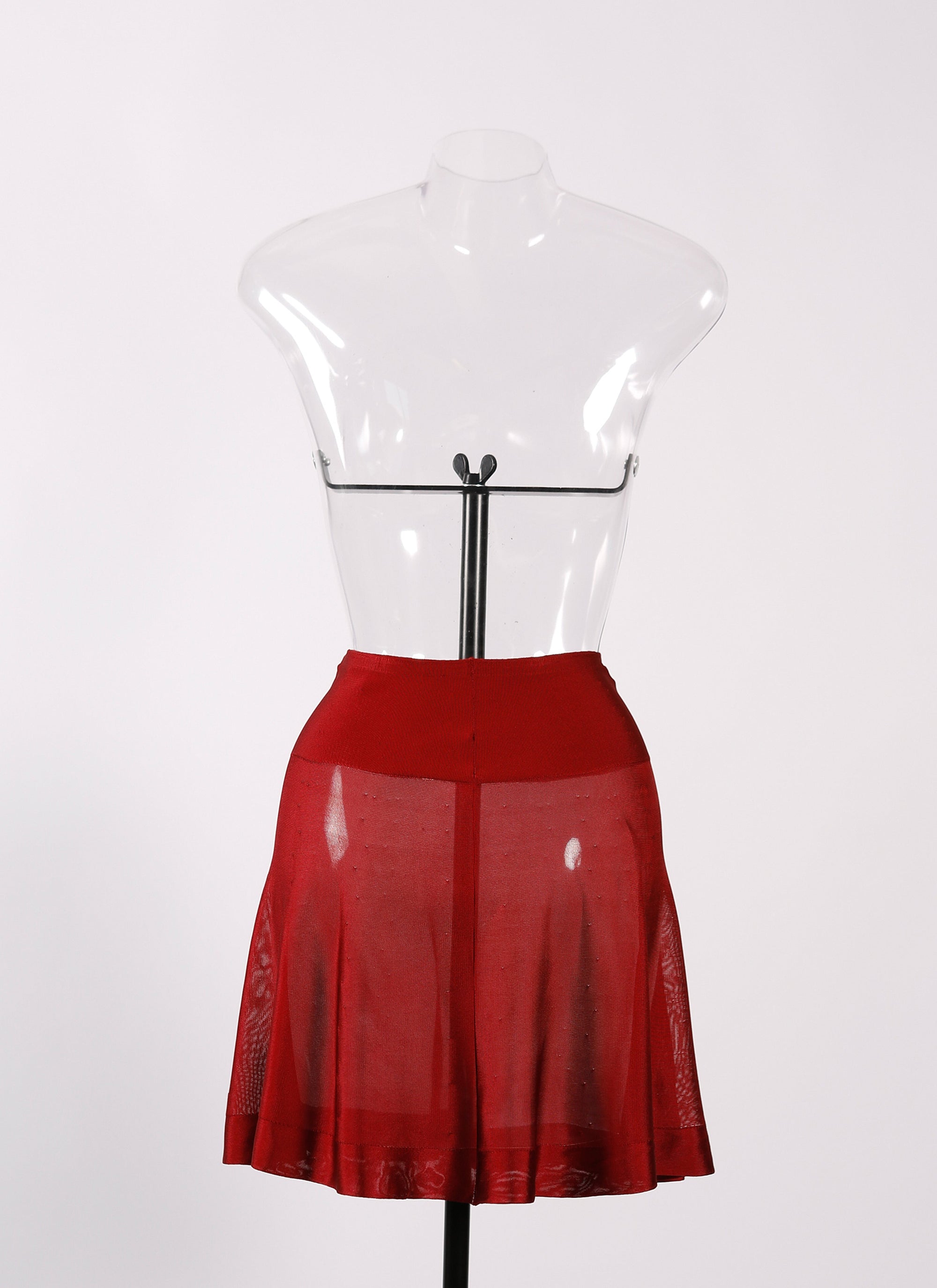Sheer plain short skirt - Madder